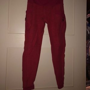 Red cropped lululemon leggings. Size: 4
